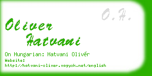 oliver hatvani business card