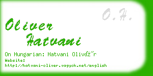 oliver hatvani business card